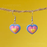 Small radiating hearts earrings