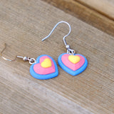 Small radiating hearts earrings