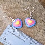 Small radiating hearts earrings