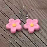 Pretty Pink Polka petals earrings