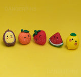 Set of 5 Happy little fruit pals resin pins