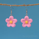 Pretty Pink Polka petals earrings