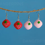 2 pairs of Strawberry angles earrings - Red & Pink