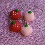 2 pairs of Strawberry angles earrings - Red & Pink