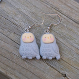 Wise Gray Owls earrings