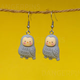 Wise Gray Owls earrings