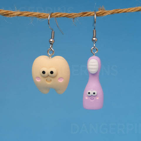 Tooth & Brush earrings