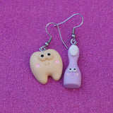 Tooth & Brush earrings