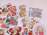 90 Retro Vintage Bear Americana paper stickers