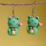 Romeo the Romantic Frog earrings