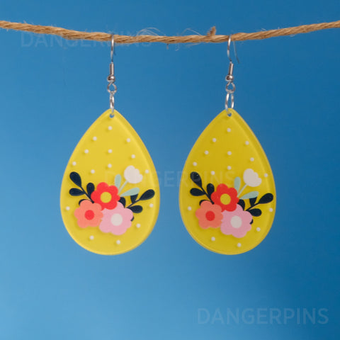 Large Sunshine Flower Drops earrings