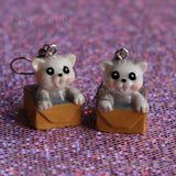 Kitten in a box earrings