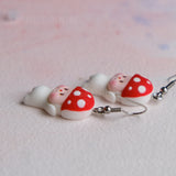 Creepy Awful Mushroom Babies from your darkest nightmares earrings