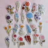 90 Small & Slender Flower paper stickers