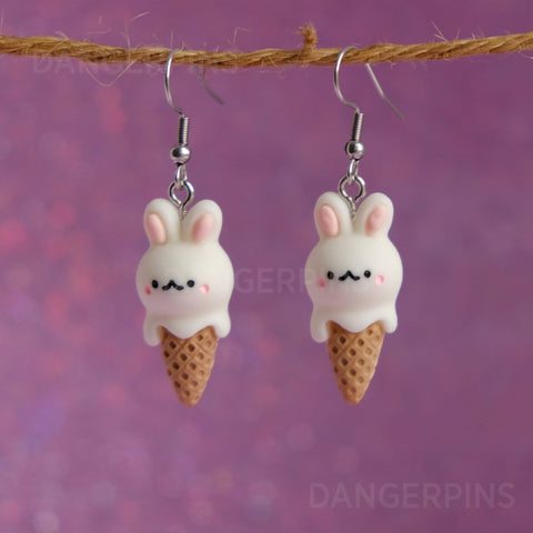 Bunny Ice Cream Cone earrings