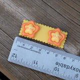 Set of 2 Happy Star hair barette clips - 5.5cm