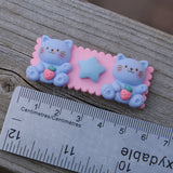 Set of 2 Blue Kitten hair clips - 5.5cm