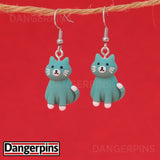 Emma the lovely Green Cat earrings