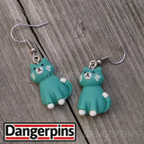 Emma the lovely Green Cat earrings