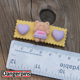 Set of Lavender & Honey Bear hair clips - 5.5cm