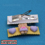 Set of Lavender & Honey Bear hair clips - 5.5cm