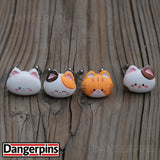 Set of 4 Cute Cat Heads Rings