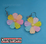 Large Color Wheel Daisies earrings