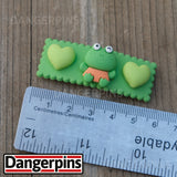 Set of 2 Little Frog Friend hair clips - 5.5cm