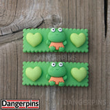 Set of 2 Little Frog Friend hair clips - 5.5cm