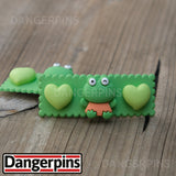 Set of 2 Little Frog Friend hair clips - 5.5cm