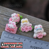 Set of 4 Chunky Bunny Pins