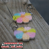 Large Color Wheel Daisies earrings