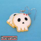 Large Scary Skull Cookie Earrings