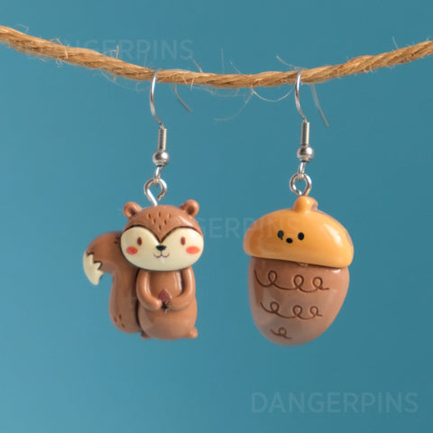 Squirrel & Acorn earrings