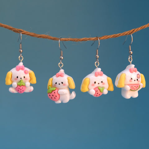 Cutey Fruity Doggos set of 4 Earrings