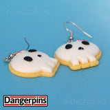 Large Scary Skull Cookie Earrings